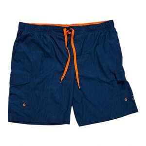 Zeroxposur Swim Shorts Stretch Waistband Men’s XXL Pockets Navy Blue 2X Unlined